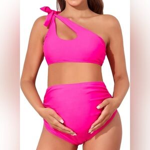 Women's Pink One-Shoulder Bikini